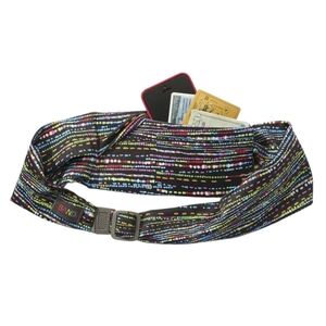BANDI Confetti Multicolored Spandex 'No Bounce' Hands Free Running/Travel Belt